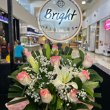 Soft Pink Roses & Lily Box